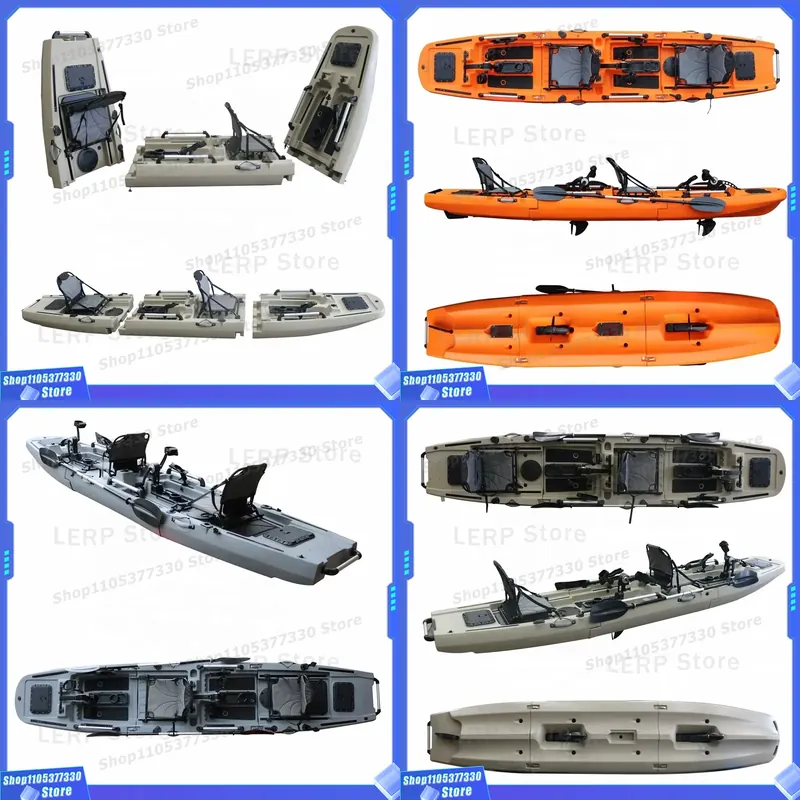 Fishing Kayak Sit In - 14,5 Fuß Modulares Kajak mit Doppelsitz,